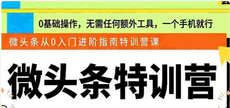 【落地项目】微头条从0入门到进阶指南，0基础一部手机即可操作