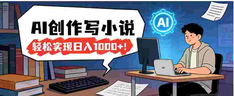 26年最新风口项目，AI工具创作写小说，号称轻松实现日入1000+