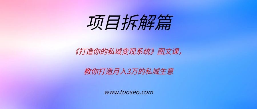 《打造你的私域变现系统》，教你打造月入3万的私域生意