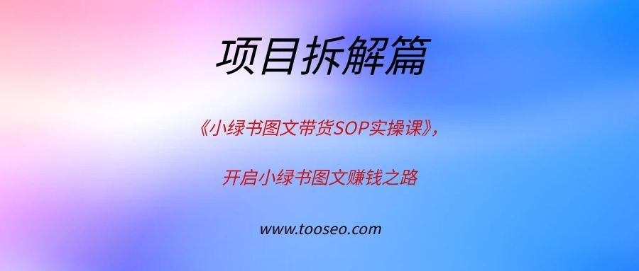 《小绿书图文带货SOP实操课》，开启小绿书图文赚钱之路