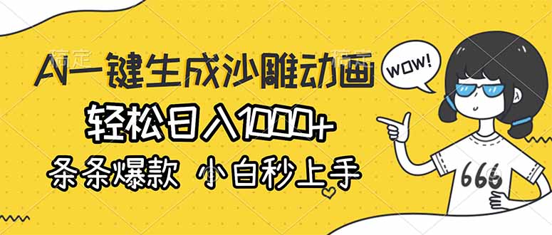 AI一键生成沙雕动画，轻松日入1000+，条条爆款，小白秒上手