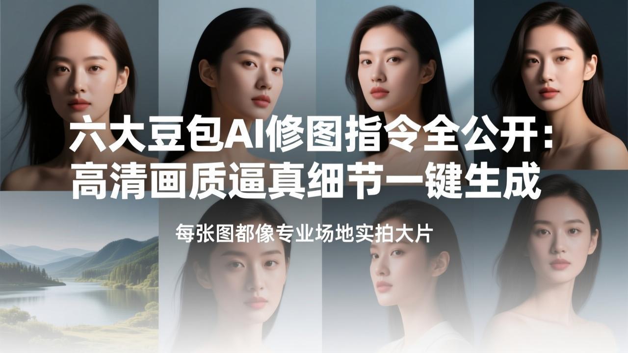 六大豆包AI修图指令全公开：高清画质逼真细节一键生成，每张图都像专业场地实拍大片