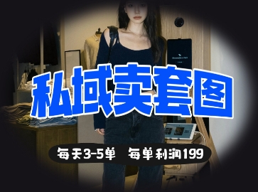 私域卖套图每天3-5单，每单利润99