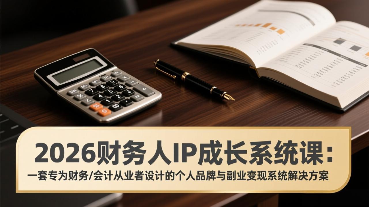 2026财务人IP成长系统课:一套专为财务/会计从业者设计的个人品牌与副业变现系统解决方案
