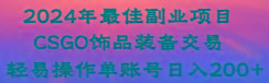 2024年最佳副业项目 CSGO饰品装备交易 轻易操作单账号日入200+