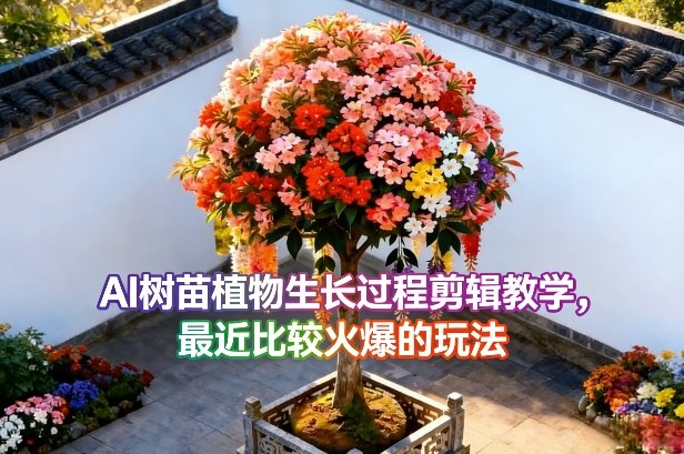 AI树苗植物生长过程剪辑教学，最近比较火爆的玩法