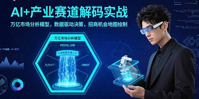 AI+产业赛道解码实战：万亿市场分析模型，数据驱动决策，招商机会地图绘制