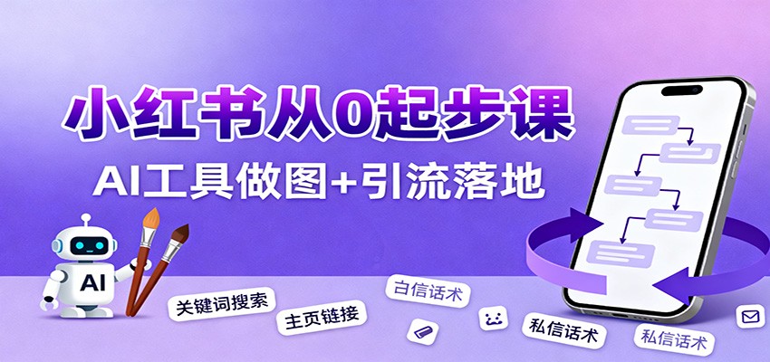 小红书引流从0起步，养号、内容发布、运营、AI工具做图，引流落地