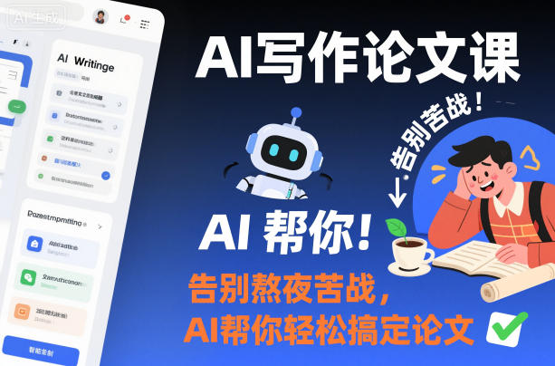 AI写作论文课，告别熬夜苦战，AI帮你轻松搞定论文