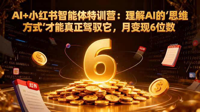 AI+小红书智能体特训营：理解AI的思维方式才能真正驾驭它，月变现6位数