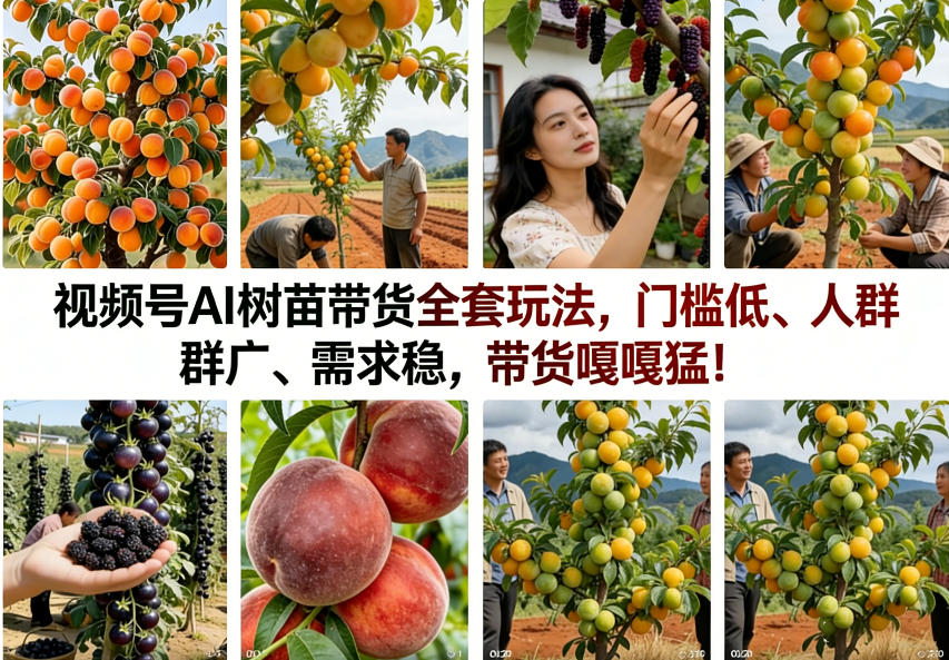 视频号AI树苗带货全套玩法，门槛低、人群广、需求稳，带货嘎嘎猛！(更新0401)