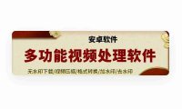 多功能视频处理软件,无水印下载/视频压缩/格式转换/加水印/去水印