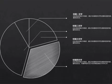 黑色商务饼状图表PPT模板