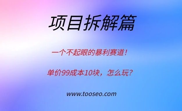 一个不起眼的暴利赛道：单价99成本10块，怎么玩？