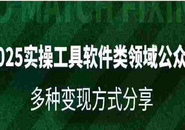 2025实操工具软件类领域公众号，多种变现方式分享