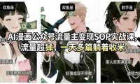 AI漫画公众号流量主变现SOP实战课,流量猛,制作简单,号称一天多篇可以躺着收米