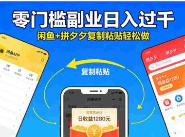 不用学技术!闲鱼 + 拼夕夕复制粘贴,号称日入过千