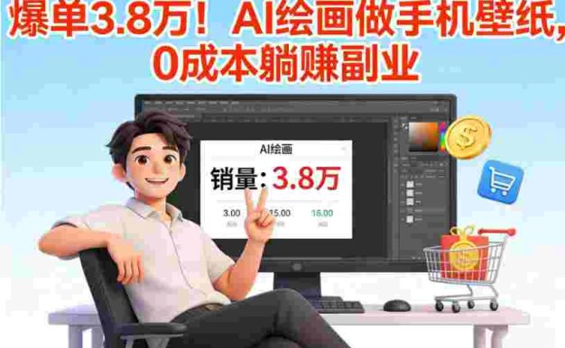 AI 绘画做手机壁纸，0 成本躺赚副业，爆单 3.8 万！