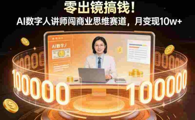 零出镜搞钱！AI 数字人讲师闯商业思维赛道，号称月入 10w+
