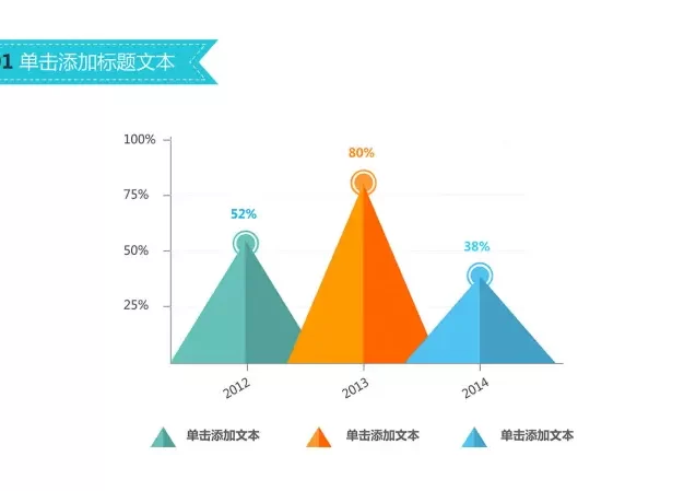 山形锥形柱状图PPT模板素材