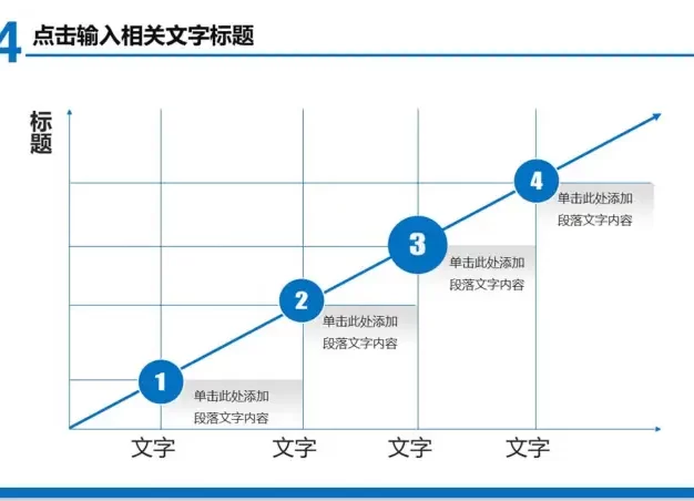 简洁线形数据分析PPT折线图模板