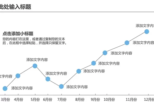 月份数据统计折线图PPT模板