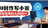 26年最新风口项目，AI工具创作写小说，号称轻松实现日入1000+