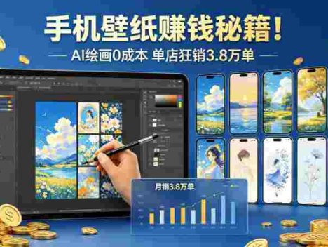 手机壁纸赚钱秘籍！AI 绘画 0 成本 ，号称单店狂销 3.8 万单