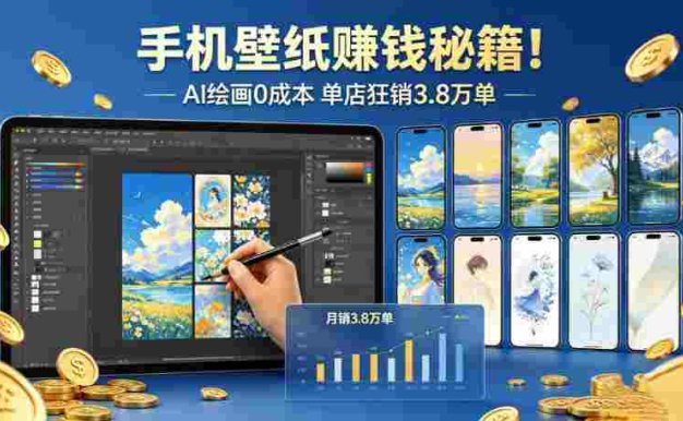手机壁纸赚钱秘籍！AI 绘画 0 成本 ，号称单店狂销 3.8 万单