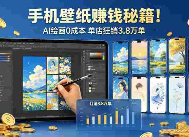 手机壁纸赚钱秘籍！AI 绘画 0 成本 ，号称单店狂销 3.8 万单