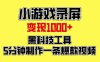 小游戏录屏项目，日变现1k，黑科技工具5分钟制作一条爆款视频，新人小白皆可上手【揭秘】
