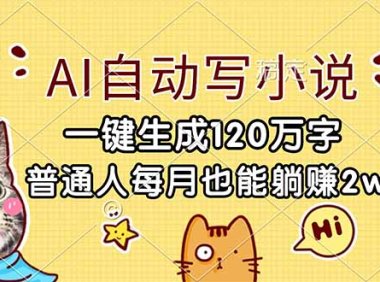 AI自动写小说,一键生成120万字,普通人每月也能躺赚2w+