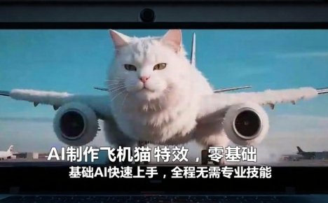 AI制作飞机猫特效，零基础AI快速上手，全程无需专业技能