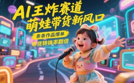 AI王炸赛道，萌娃带货新风口，条条作品爆单，带货转换率翻倍，核心逻辑拆解