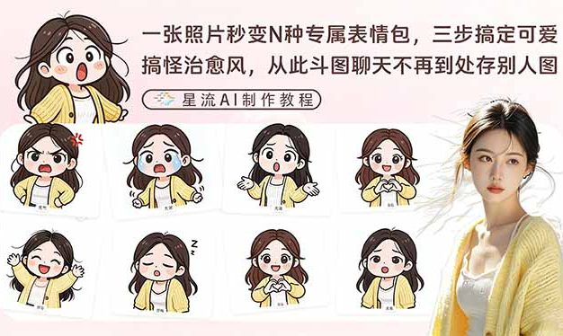 一张照片秒变N种专属表情包，三步搞定可爱搞怪治愈风，从此斗图聊天不再到处存别人图
