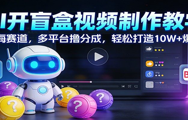 AI开盲盒视频制作教学：蓝海赛道，多平台撸分成，轻松打造10W+爆款