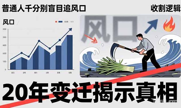 普通人千万别盲目追风口，20年变迁揭示真相，看懂收割逻辑才能避免成为接盘侠