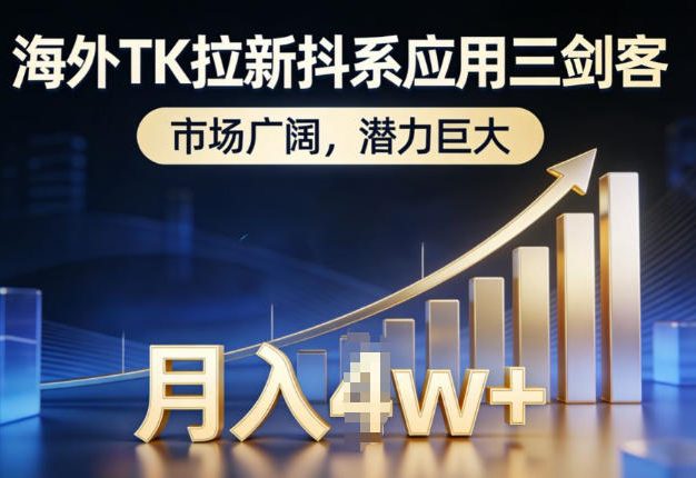 海外TK拉新抖系应用三剑客，市场广阔，潜力巨大，月入1w+