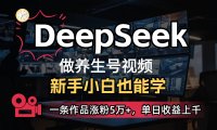 DeepSeek+既梦Ai生成养生视频,5分钟一条,条条爆款,轻松日入300+