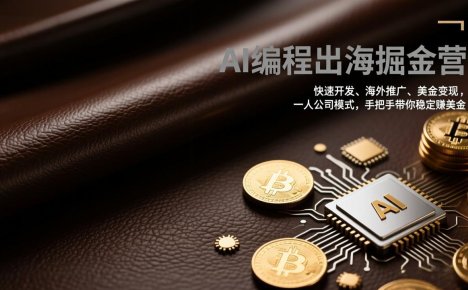 AI编程出海掘金营：快速开发、海外推广、美金变现，一人公司模式，手把手带你稳定赚美金