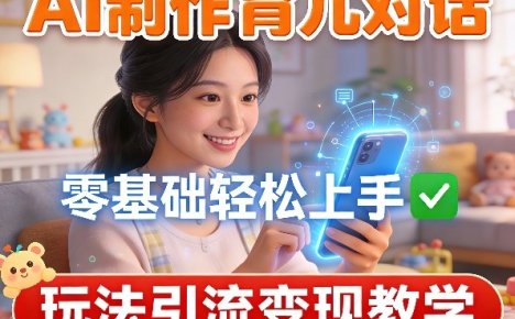 AI制作育儿对话，零基础轻松上手，玩法引流变现教学