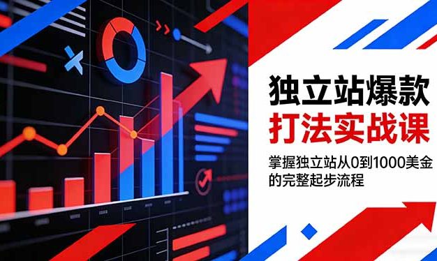 独立站爆款打法实战课，掌握独立站从0到1000美金的完整起步流程