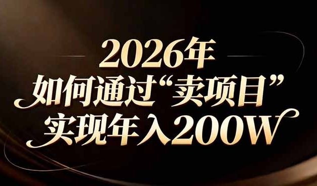 站在2026年的十字路口：一个普通人如何通过卖项目实现年入200万