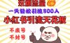 小红书引流天花板，玩爆流量，一天轻松引流300人，安全操作