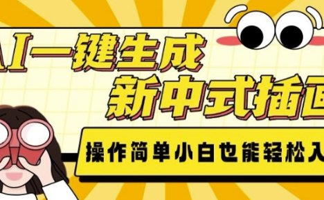 AI一键生成新中式插画， 操作简单，小白也能轻松入手