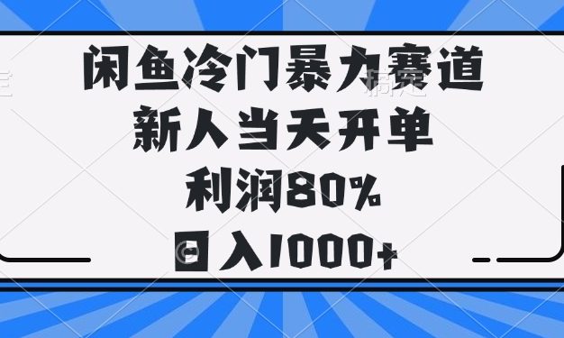 闲鱼冷门暴力赛道，新人当天开单，利润80%，日入1000+