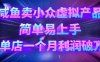 咸鱼卖小众虚拟产品，简单易上手，单店一个月利润破W