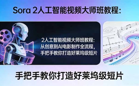Sora 2人工智能视频大师班教程：从创意到AI电影制作全流程，手把手教你打造好莱坞级短片
