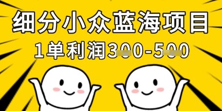 细分小众蓝海项目，一单利润3张，每月收入稳定过1w+