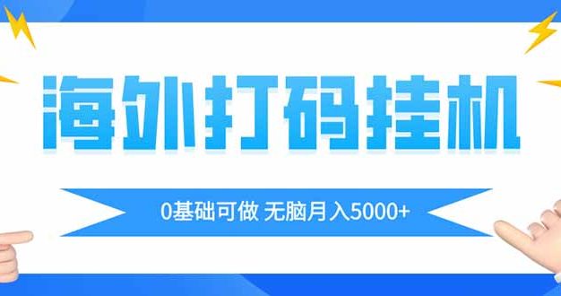 海外打码平项目，全自动撸美金，无脑月入5000+
